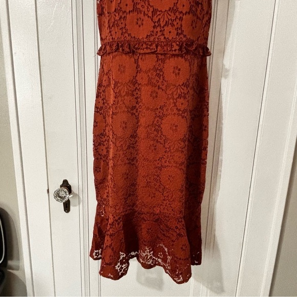 Ali & Jay Los Angeles lace ruffle stretch midi dress Large - Picture 5 of 9